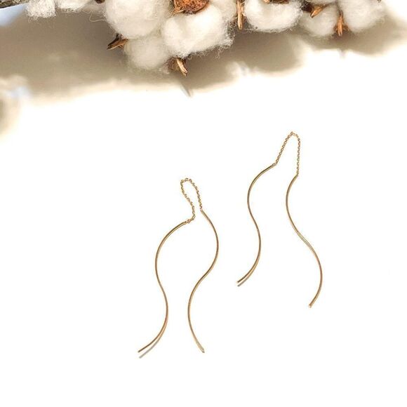 Simple thread earrings #139 - Picture 2 of 5